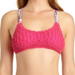 California Waves Crochet Bralette Swim Top